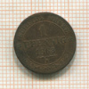 1 пфенниг. Саксония 1863г