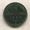 3 пфеннинга. Пруссия 1865г