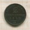 2 пфеннинга. Пруссия 1868г