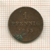 1 пфенниг. Бавария 1853г