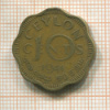 10 центов. Цейлон 1944г