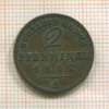 2 пфеннинга. Пруссия 1862г