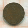 2 сантима. Франция 1889г