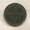 3 пфеннинга. Пруссия 1866г
