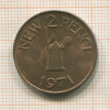 2 пенса. Гернси 1971г