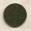 2 сантима. Латвия 1928г