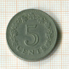 5 центов. Мальта 1972г