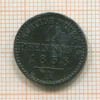 1 пфеннинг. Пруссия 1858г