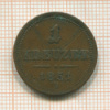 1 крейцер. Австрия 1851г