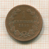 1 крейцер. Баден 1852г