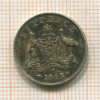 6 пенсов. Австралия 1943г