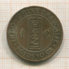 1 цент. Французский Индокитай 1889г