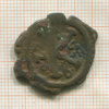 1/2 фоллиса. Византия. Юстин II. 565-578 г. ?