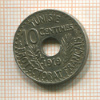 10 сантимов. Тунис 1919г
