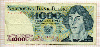 1000 злотых. Польша 1982г