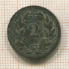 2 раппена. Швейцария 1851г