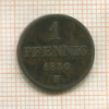 1 пфенниг. Саксония 1850г