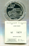 1 1/2 евро. Франция. Андрэ Ситроён. ПРУФ. (В оригинальном футляре) 2008г