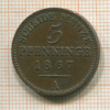 3 пфеннинга. Пруссия 1867г