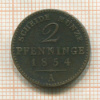 2 пфеннинга. Пруссия 1854г