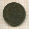 10 сентесимо. Италия 1867г