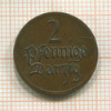 2 пфеннига. Данциг 1926г