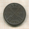 1 эре. Швеция 1739г