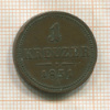 1 крейцер. Австрия 1851г