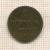 1 пфенниг. Саксония 1856г
