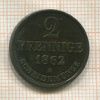 2 пфеннига. Ганновер 1862г