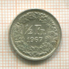 1/2 франка. Швейцария 1967г