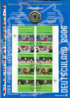 10 евро. Германия. "ЧМ по футболу 2006 г." В оригинальном блистере с марками 2003г