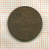 1 пфенниг. Саксония 1855г
