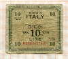 10 лир. Италия 1943г