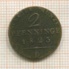 2 пфеннинга. Пруссия 1823г