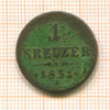 1 крейцер. Австрия 1851г