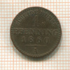 1 пфеннинг. Пруссия 1860г