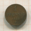 1 пфенниг. Саксония 1859г