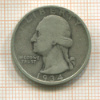 1/4 доллара. США 1934г