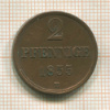2 пфеннига. Брауншвейг-Вольфенбюттель 1855г