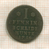 1 пфеннинг. Брауншвейг-Вольфенбюттель 1714г