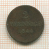 2 пфеннинга. Бавария 1844г