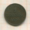 1 пфеннинг. Бавария 1870г