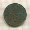4 пфеннинга. Пруссия 1862г