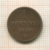 1 пфенниг. Саксония 1850г