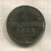 4 пфеннинга. Пруссия 1850г