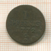 1 пфенниг. Саксония 1772г