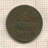 1 пфеннинг. Бавария 1870г