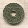 10 сантимов. Тунис 1919г