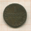 1 пфенниг. Саксония 1777г